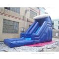 Blue Outdoor inflatable water slide with pool , Giant Infla
